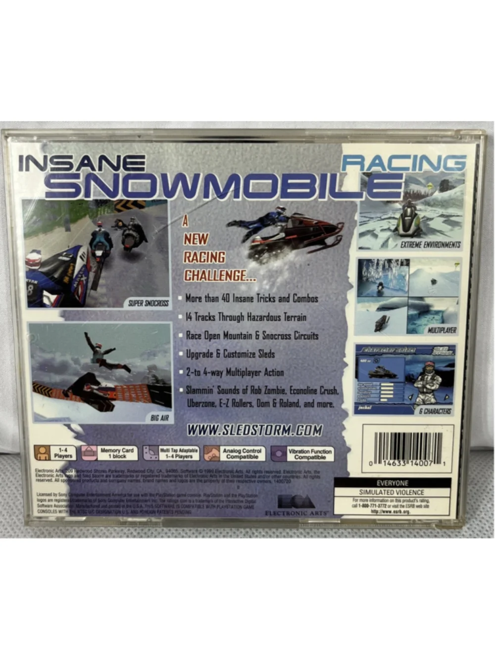Sled Storm (Sony PlayStation 1, 1999) Snow Mobile Racing PS1 CIB English Tested